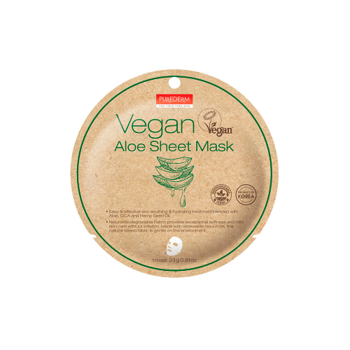 Vegan aloe sheet mask