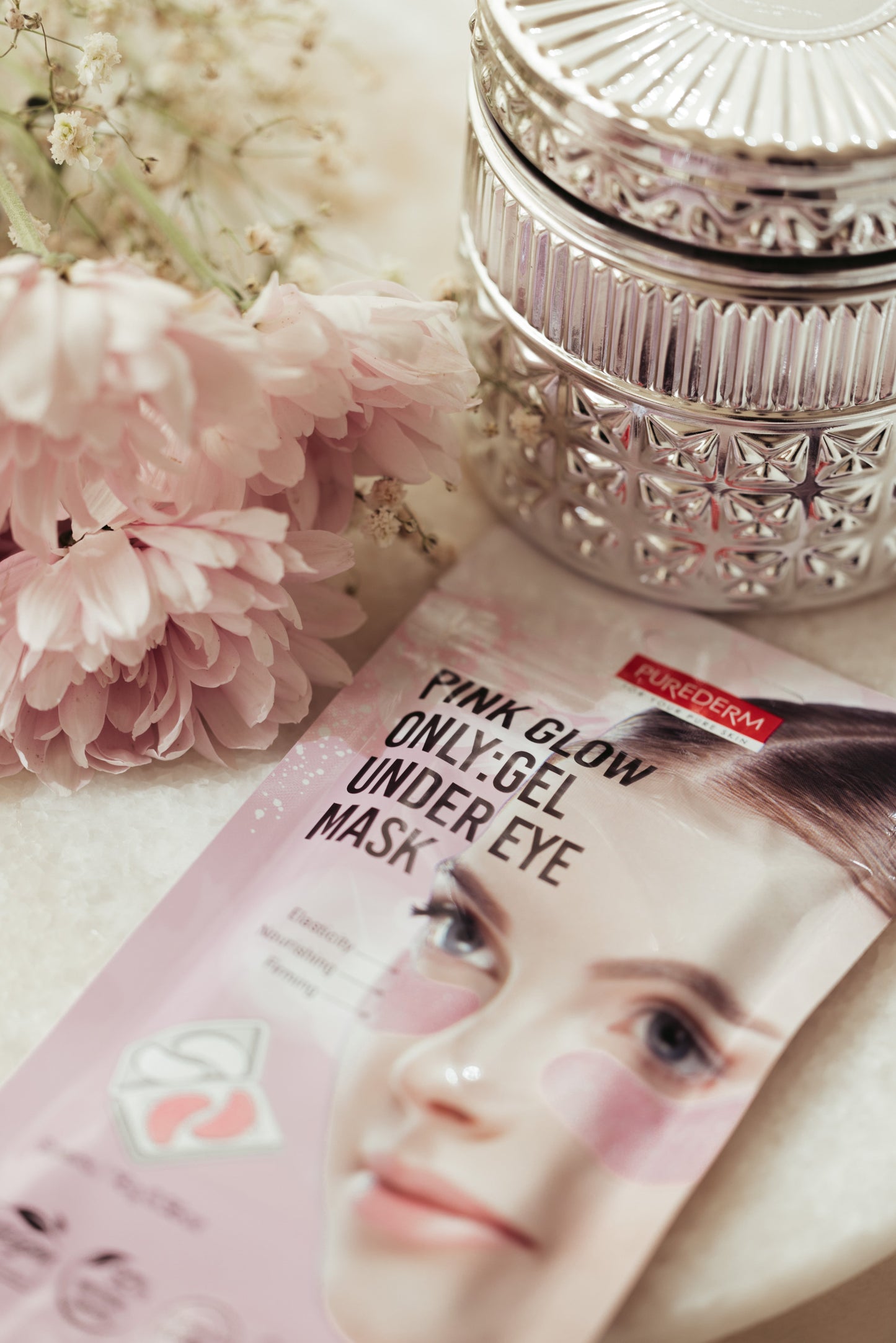 Parches de ojos Pink Glow con Péptidos